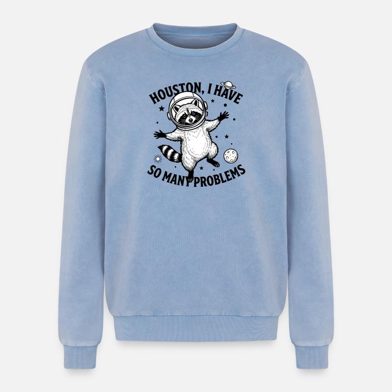 Problem bear - Relaxed Unisex Premium Acid Washed Sweatshirt - acid washed blue