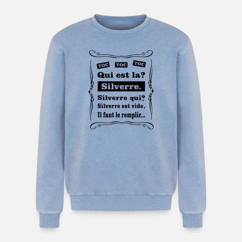 Toc toc toc - Sweatshirt unisexe Premium acid-wash en coton - bleu délavé acide