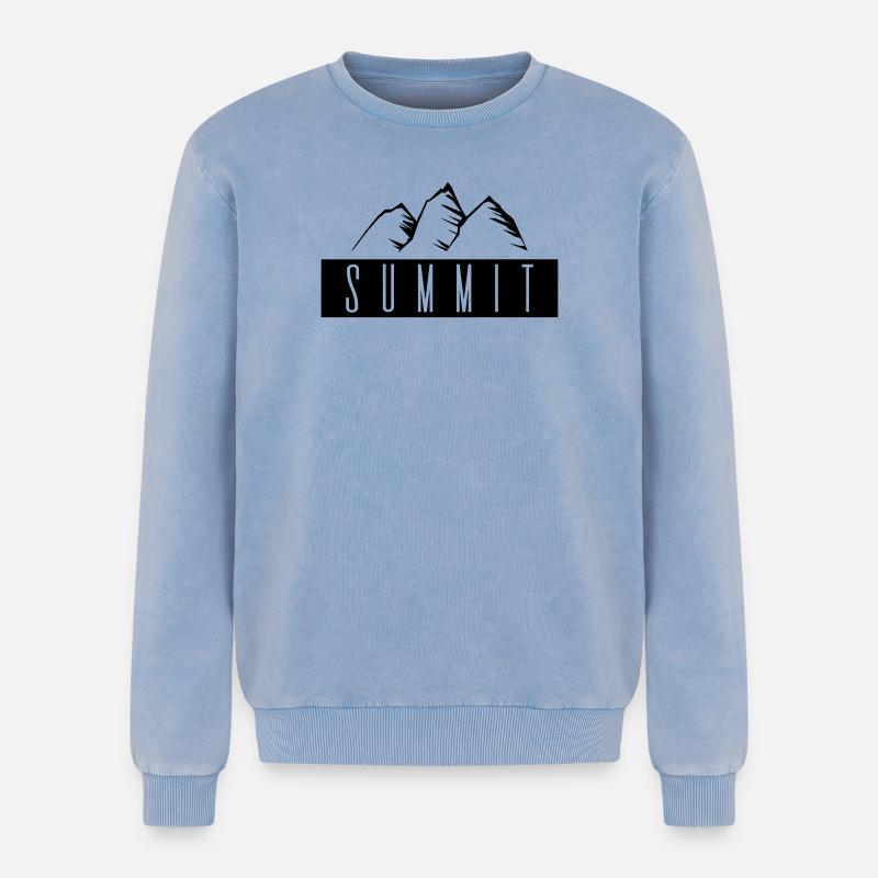Gipfel - Relaxed Unisex Premium Acid-Washed Sweatshirt - Blau Acid Wash