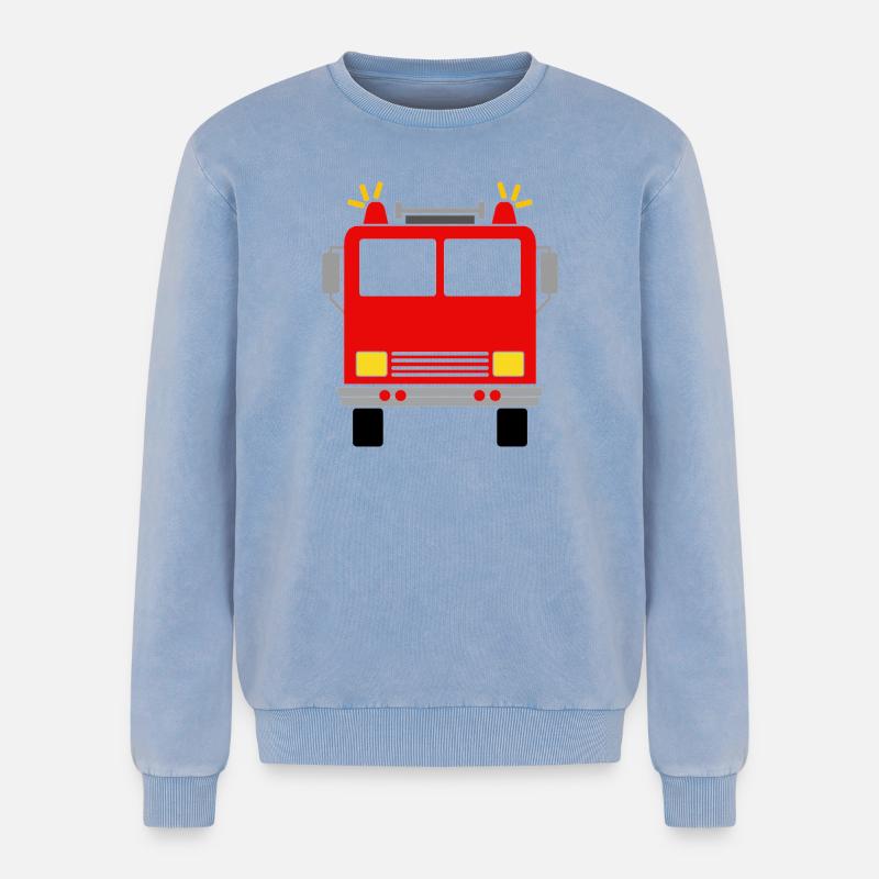 Fire engine - Relaxed Unisex Premium Acid Washed Sweatshirt - acid washed blue
