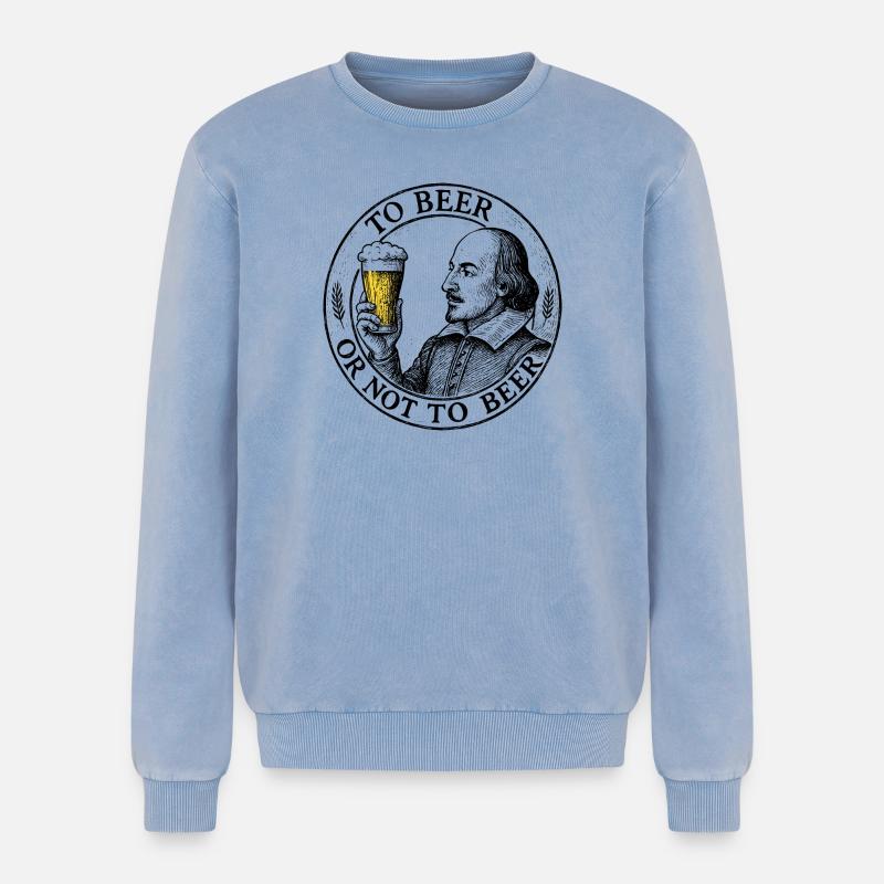 Bier oder nicht Bier - Relaxed Unisex Premium Acid-Washed Sweatshirt - Blau Acid Wash