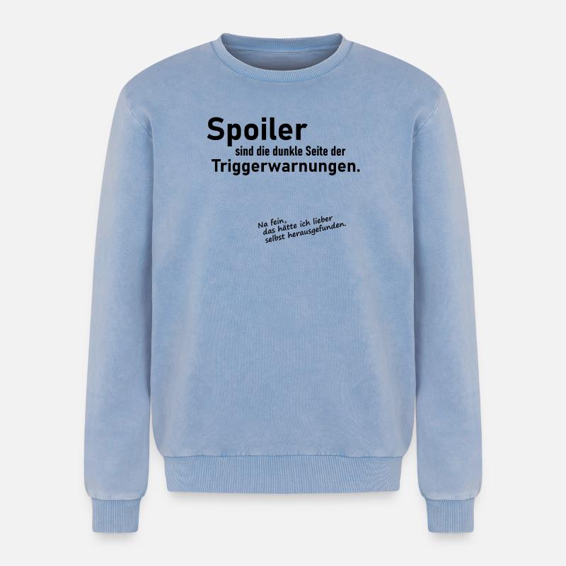 Trigger Spoiler - Relaxed Unisex Premium Acid-Washed Sweatshirt - Blau Acid Wash