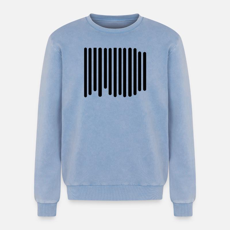 barcode - Relaxed Unisex Premium Acid Washed Sweatshirt - acid washed blue