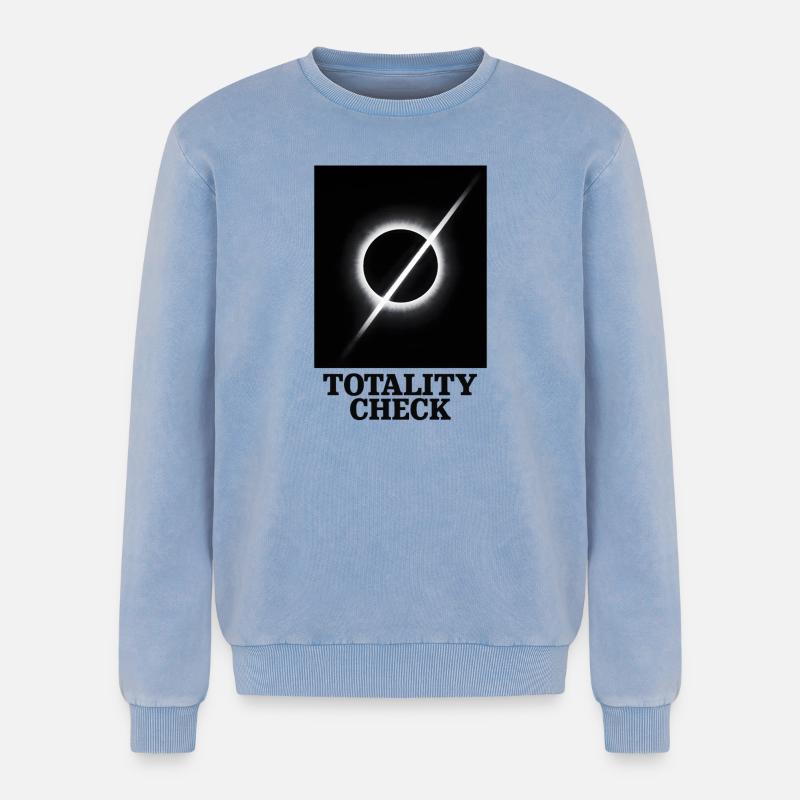 Totality checked | Eclipse - Relaxed Unisex Premium Acid Washed Sweatshirt - acid washed blue