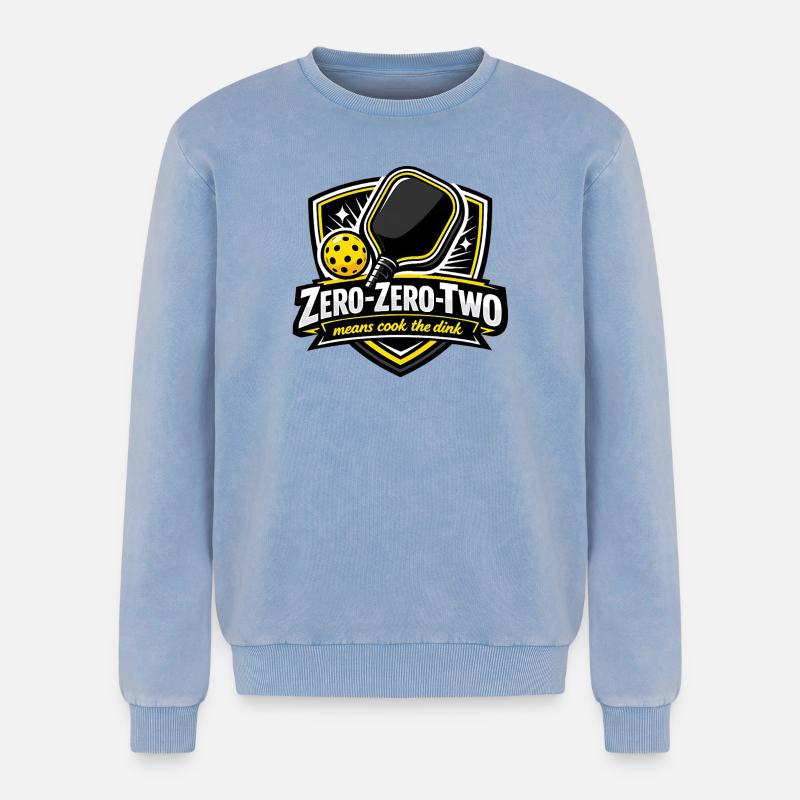 Conception de la victoire Zero-Zero-Zero-Two - Sweatshirt unisexe Premium acid-wash en coton - bleu délavé acide