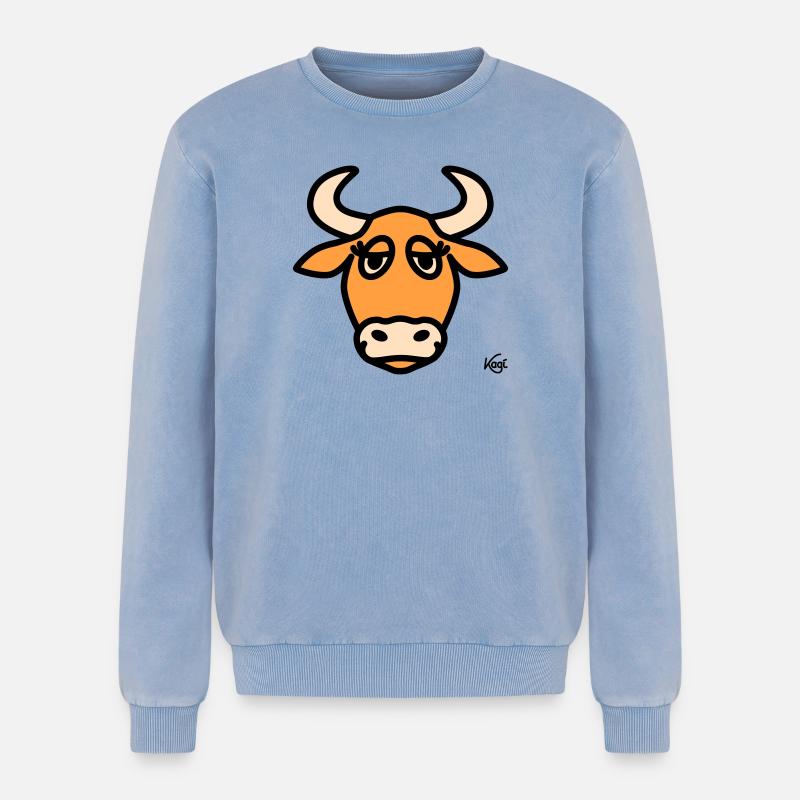 Taurus Large - Relaxed Unisex Premium Acid Washed Sweatshirt - acid washed blue