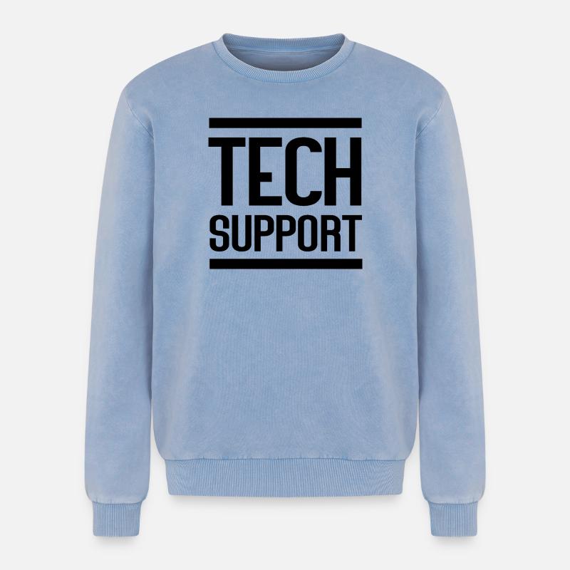Technischer Support - Relaxed Unisex Premium Acid-Washed Sweatshirt - Blau Acid Wash