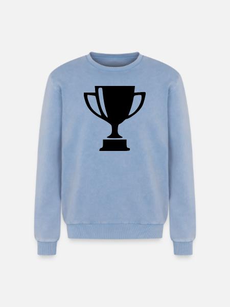 Cup Sports Competition Gift - Relaxed Unisex Premium Acid Washed Sweatshirt - acid washed blue