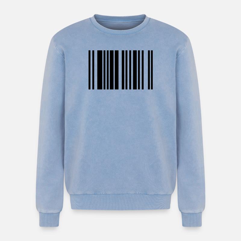 barcode - Relaxed Unisex Premium Acid-Washed Sweatshirt - Blau Acid Wash