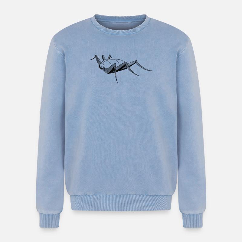 Insect bug bug drawing sketch construction - Relaxed Unisex Premium Acid Washed Sweatshirt - acid washed blue