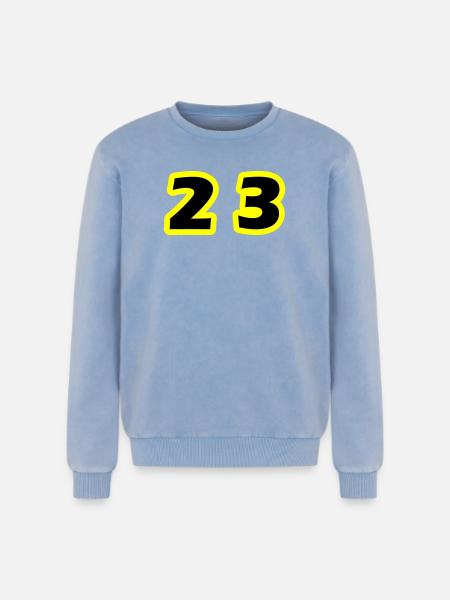 23 Number symbol - Relaxed Unisex Premium Acid Washed Sweatshirt - acid washed blue