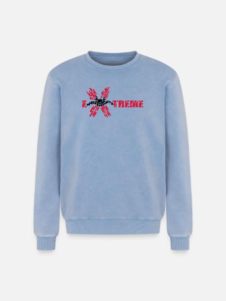 skydiver extreme - Relaxed Unisex Premium Acid Washed Sweatshirt - acid washed blue