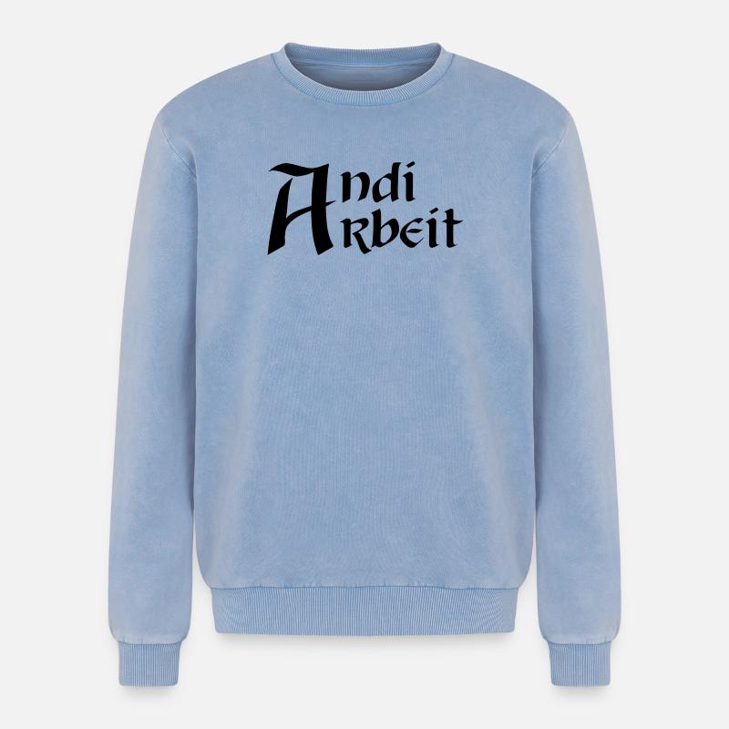 Andi work - Relaxed Unisex Premium Acid Washed Sweatshirt - acid washed blue