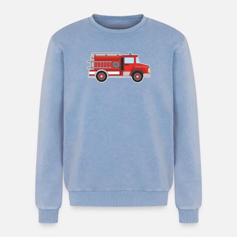 Fire engine - Relaxed Unisex Premium Acid Washed Sweatshirt - acid washed blue