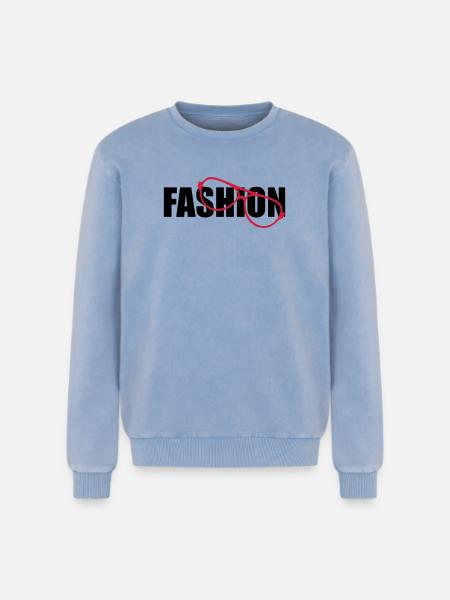 Fashion - Relaxed Unisex Premium Acid Washed Sweatshirt - acid washed blue