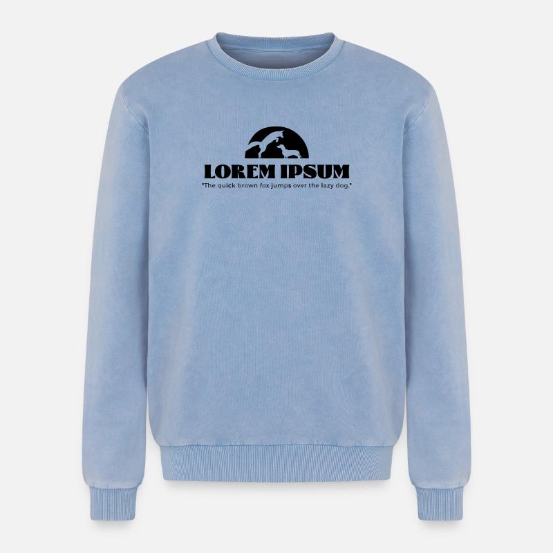 LoremIpsum – the quick brown fox ... - Relaxed Unisex Premium Acid Washed Sweatshirt - acid washed blue
