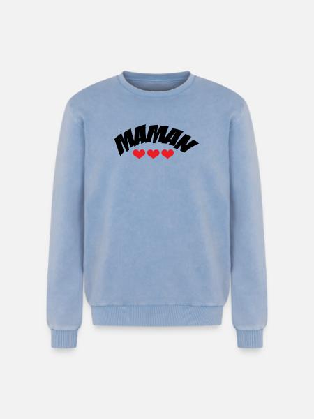 Mom / Mother's Day - Relaxed Unisex Premium Acid Washed Sweatshirt - acid washed blue