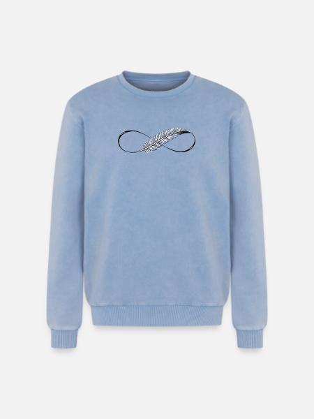 Cute Lines Infinity Spring - Relaxed Unisex Premium Acid Washed Sweatshirt - acid washed blue