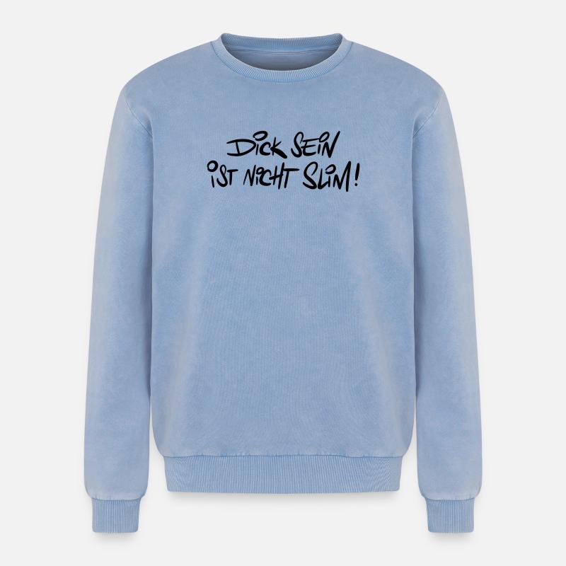 Dicksein Humor Saying Pun - Relaxed Unisex Premium Acid Washed Sweatshirt - acid washed blue