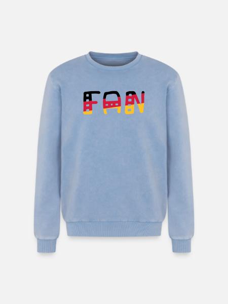 FAN - Shirt Germany - Relaxed Unisex Premium Acid Washed Sweatshirt - acid washed blue