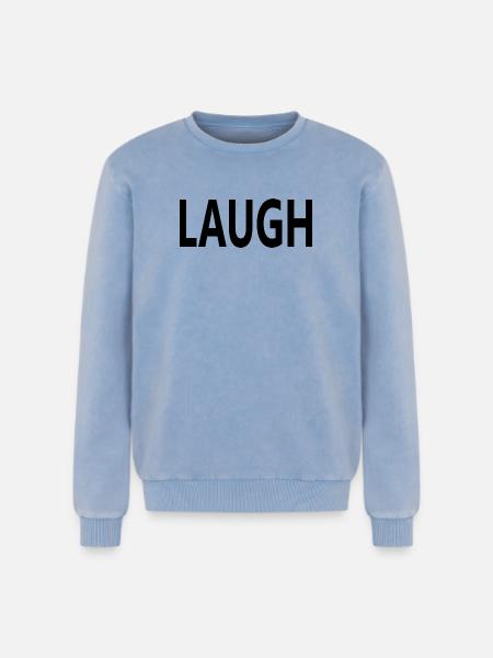 Laugh - Relaxed Unisex Premium Acid-Washed Sweatshirt - Blau Acid Wash