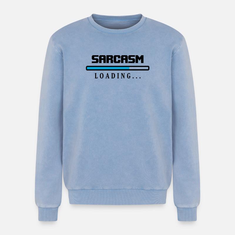 Sarcasm Loading Ladebalken Spruch - Relaxed Unisex Premium Acid-Washed Sweatshirt - Blau Acid Wash