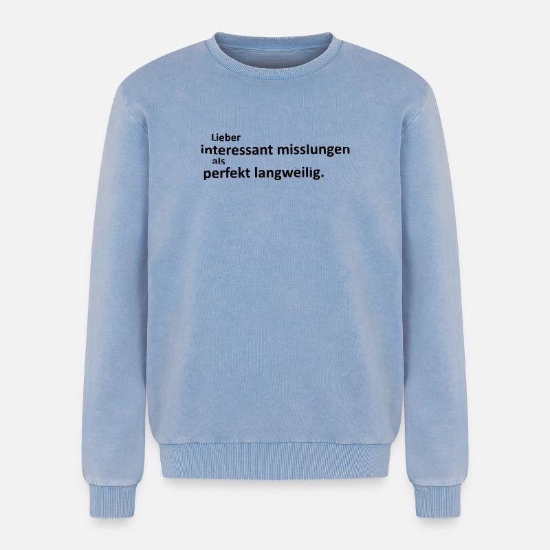 Interestingly failed - Relaxed Unisex Premium Acid Washed Sweatshirt - acid washed blue