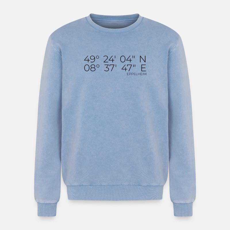 Coordinates Eppelheim - Relaxed Unisex Premium Acid Washed Sweatshirt - acid washed blue