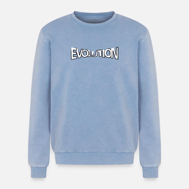 Evolution claim - Relaxed Unisex Premium Acid Washed Sweatshirt - acid washed blue