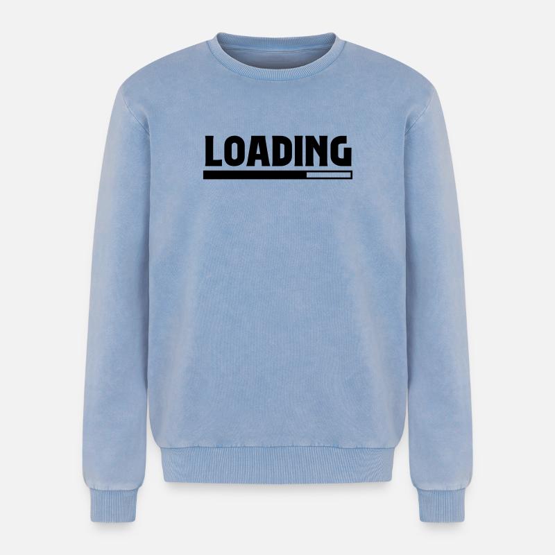 Loading - Relaxed Unisex Premium Acid Washed Sweatshirt - acid washed blue