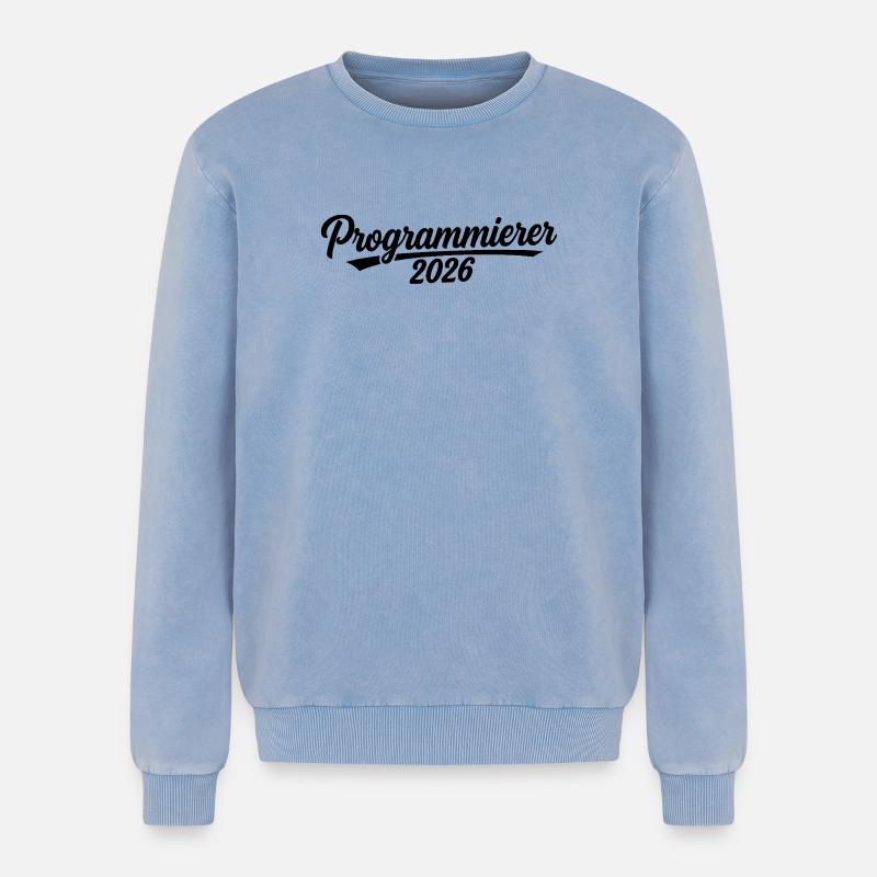 Programmeur 2026 – Conception de codage - Sweatshirt unisexe Premium acid-wash en coton - bleu délavé acide