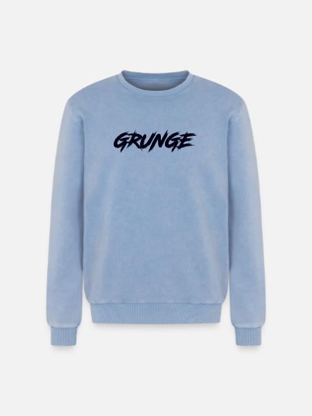 GRUNGE - Relaxed Unisex Premium Acid Washed Sweatshirt - acid washed blue