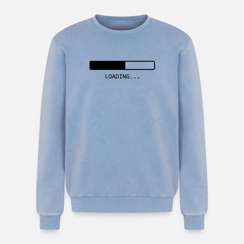 Loading... - Relaxed Unisex Premium Acid-Washed Sweatshirt - Blau Acid Wash