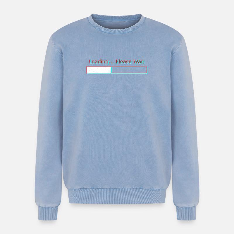 Loading Please wait - Relaxed Unisex Premium Acid Washed Sweatshirt - acid washed blue