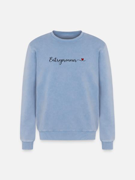 entrepreneur - Sweatshirt unisexe Premium acid-wash en coton - bleu délavé acide