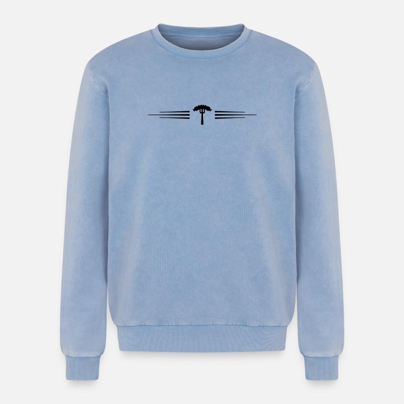 Sausage, fork, currywurst - Relaxed Unisex Premium Acid Washed Sweatshirt - acid washed blue