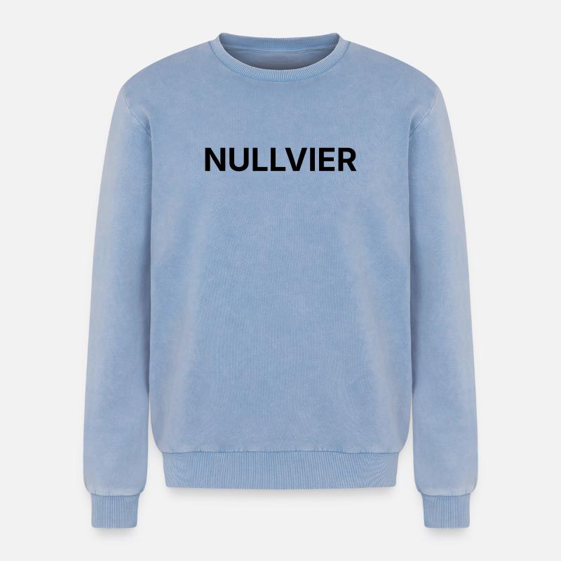 NULLVIER - Relaxed Unisex Premium Acid-Washed Sweatshirt - Blau Acid Wash