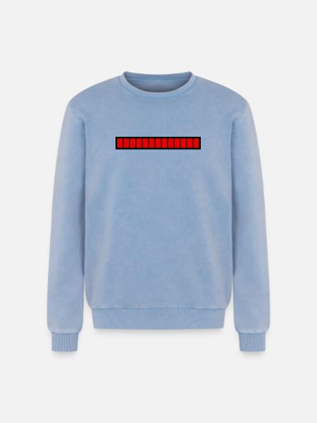 Rectangle loading bar Black Red (100%) - Relaxed Unisex Premium Acid Washed Sweatshirt - acid washed blue