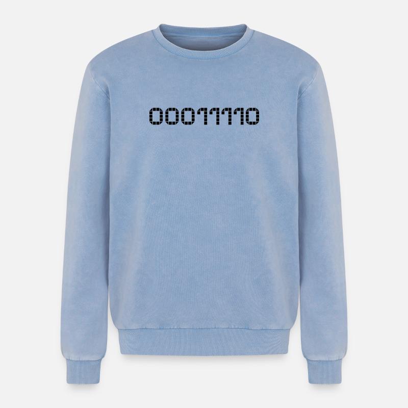 Binary notation - 30 - Relaxed Unisex Premium Acid Washed Sweatshirt - acid washed blue
