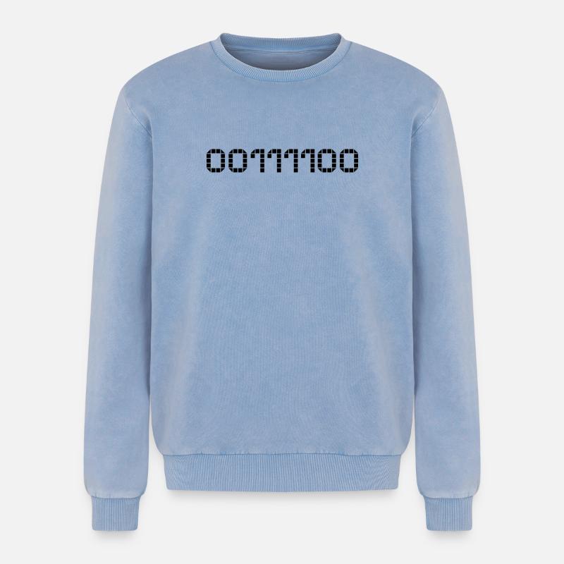 Binary notation - 60 - Relaxed Unisex Premium Acid Washed Sweatshirt - acid washed blue