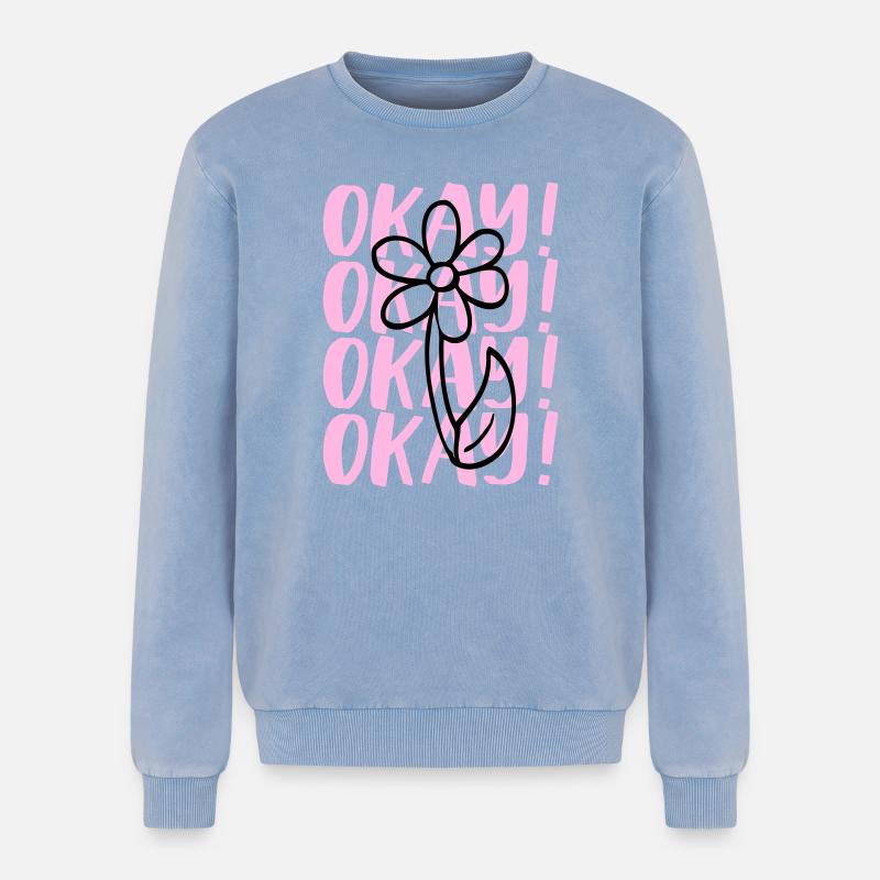 Statement Design - Relaxed Unisex Premium Acid-Washed Sweatshirt - Blau Acid Wash