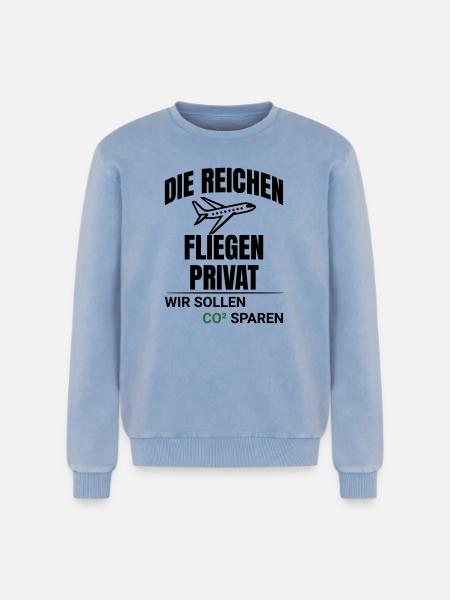 Abstract CO2 Climate Protection Design - Relaxed Unisex Premium Acid Washed Sweatshirt - acid washed blue