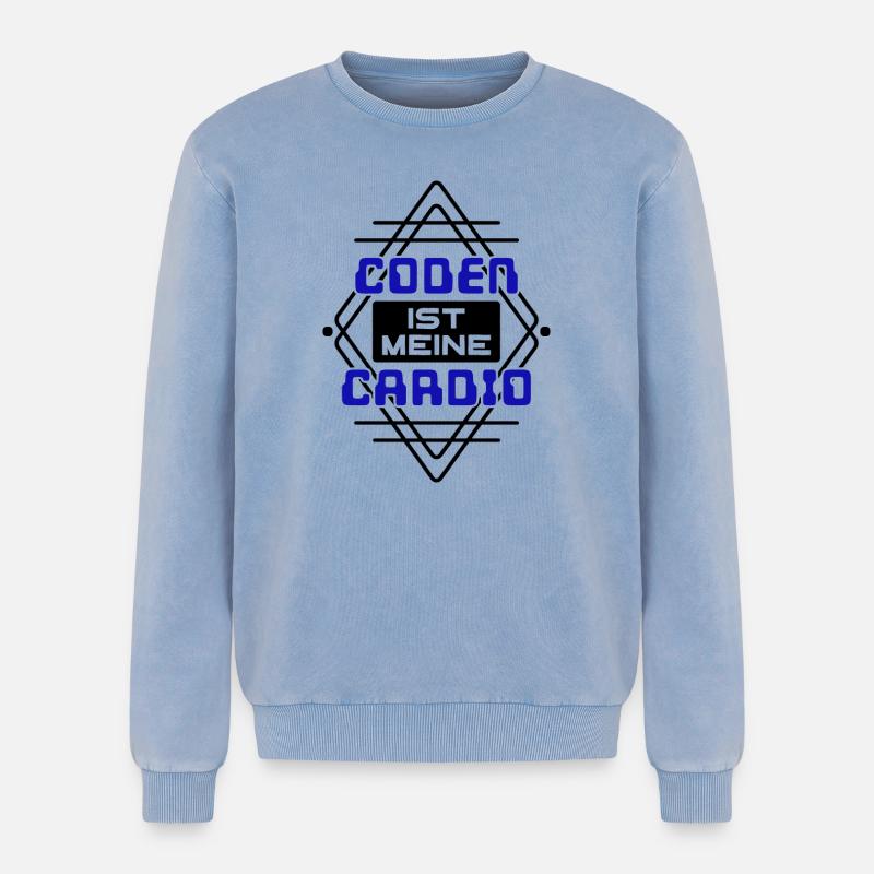 Softwareentwickler Developer Cooler Spruch Coden - Relaxed Unisex Premium Acid-Washed Sweatshirt - Blau Acid Wash