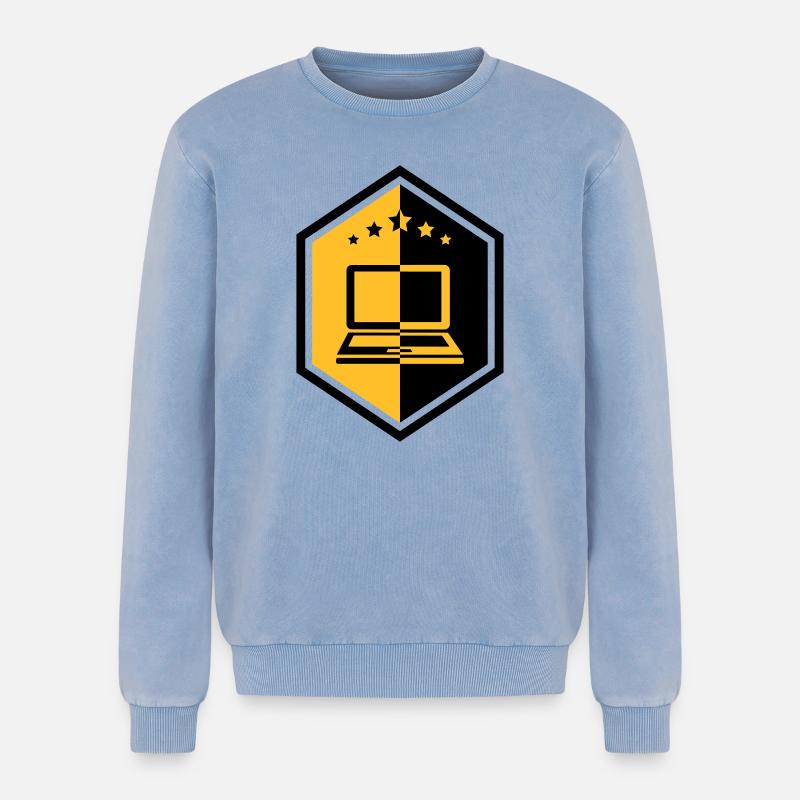 Computing / Informatik / Informatique - Relaxed Unisex Premium Acid Washed Sweatshirt - acid washed blue