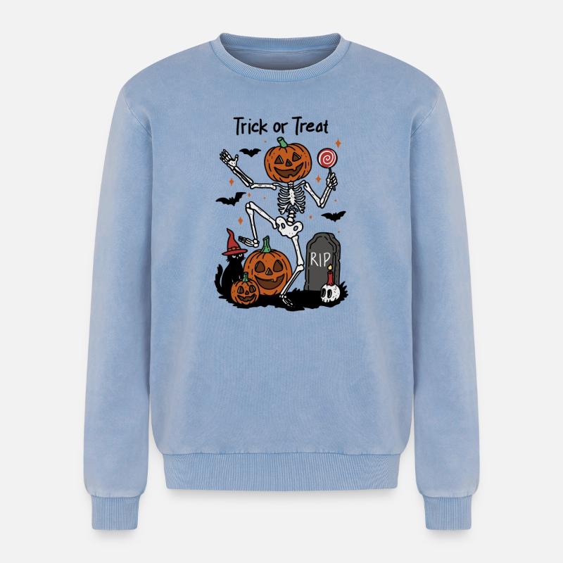 Süßes oder Saures Tanzen - Relaxed Unisex Premium Acid-Washed Sweatshirt - Blau Acid Wash