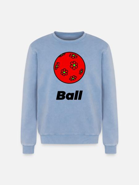 Ball - Relaxed Unisex Premium Acid Washed Sweatshirt - acid washed blue
