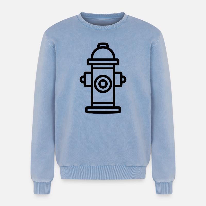 Fire hydrant - Relaxed Unisex Premium Acid Washed Sweatshirt - acid washed blue