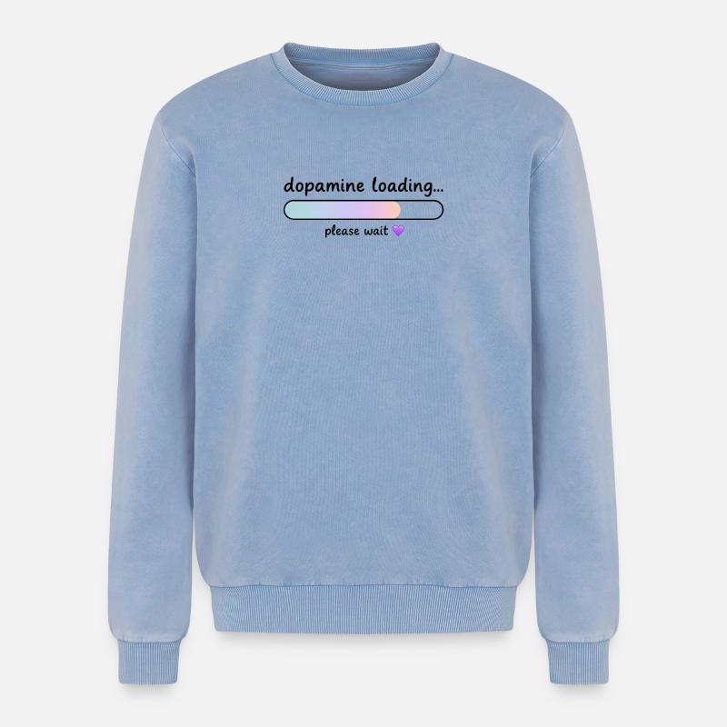 Dopamine Loading Gradient - Relaxed Unisex Premium Acid Washed Sweatshirt - acid washed blue