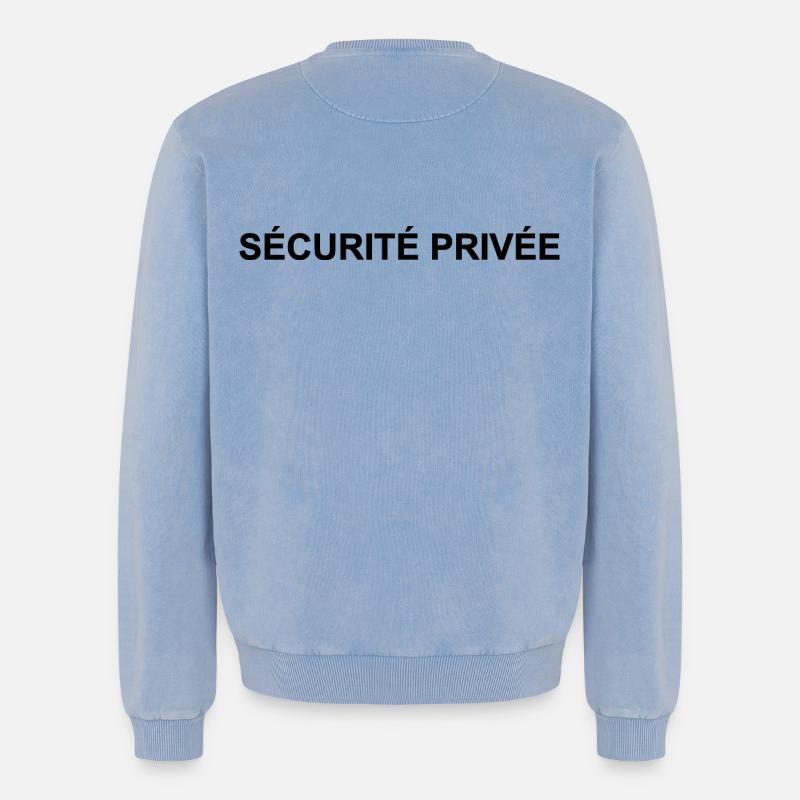Private Security | Security guard - Relaxed Unisex Premium Acid Washed Sweatshirt - acid washed blue