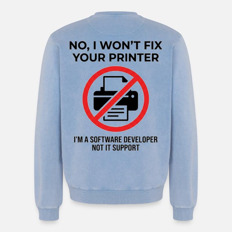 Programmer: not IT support - Relaxed Unisex Premium Acid Washed Sweatshirt - acid washed blue